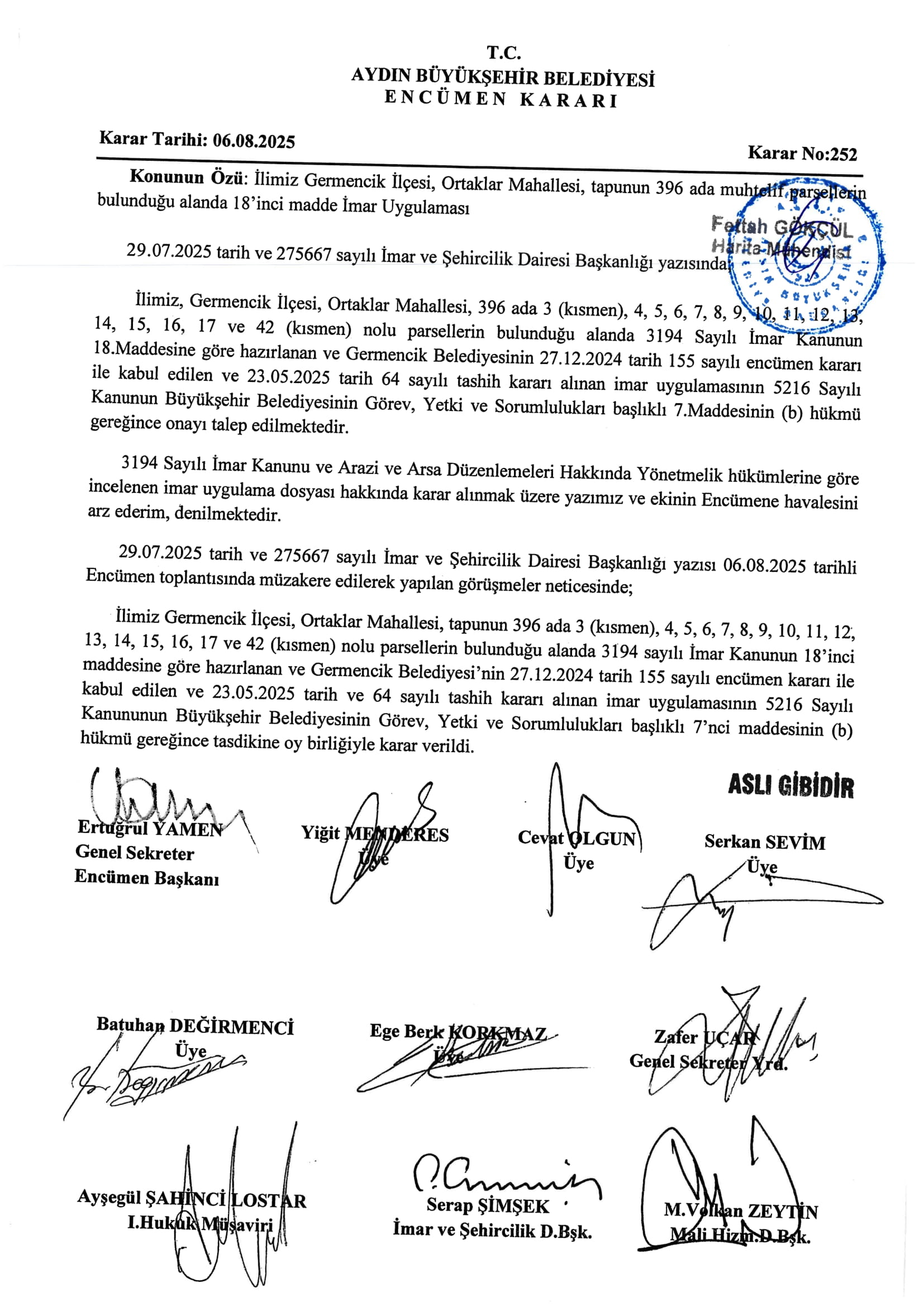 Parselasyon Planı ve Dağıtım Cetveli